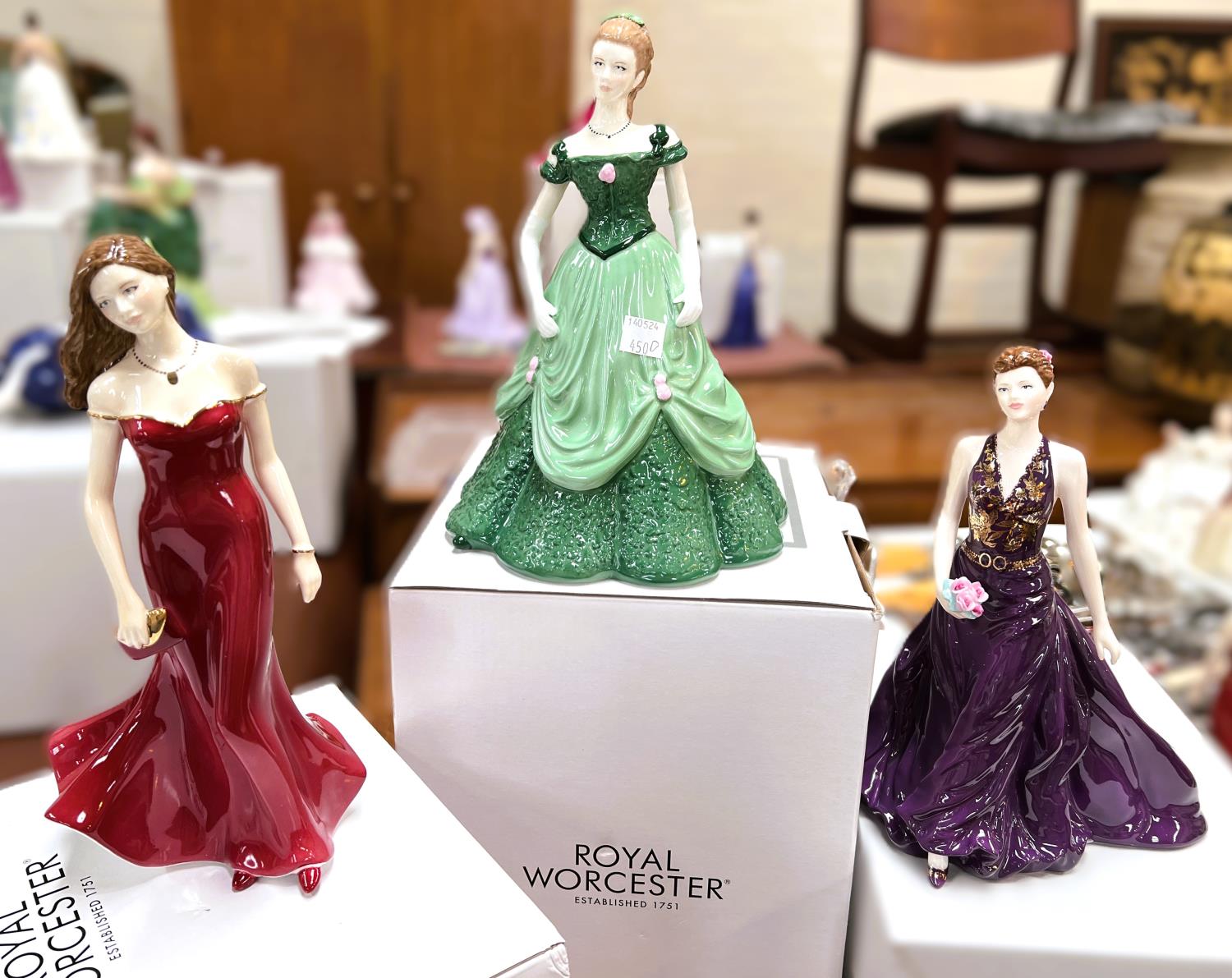 Royal Worcester: Four boxed figurines, 'Juliet' limited to 2007 with certificate, 'Susannah' 2011