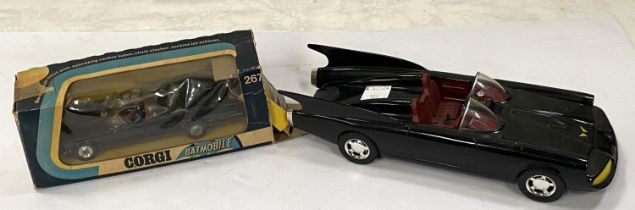 Corgi Batman 267 Batmobile in box (a.f tabs off etc) and a loose Corgi 1960 Batmobile