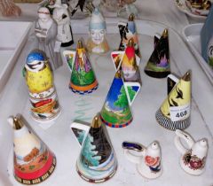 A collection of Royal Worcester 250 Anniversary conical candle snuffers, 4 novelty candle snuffers