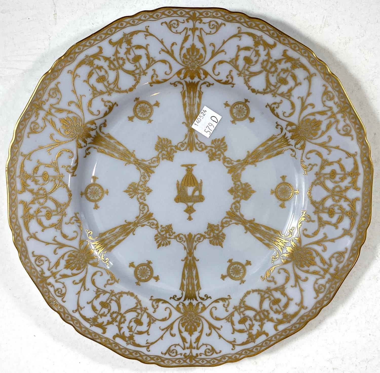 A Royal Worcester gilt decorated dessert plate, a davenport plate blue and gilt with jewelled border - Image 4 of 7