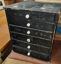 A Victorian pine apprentice chest of drawers