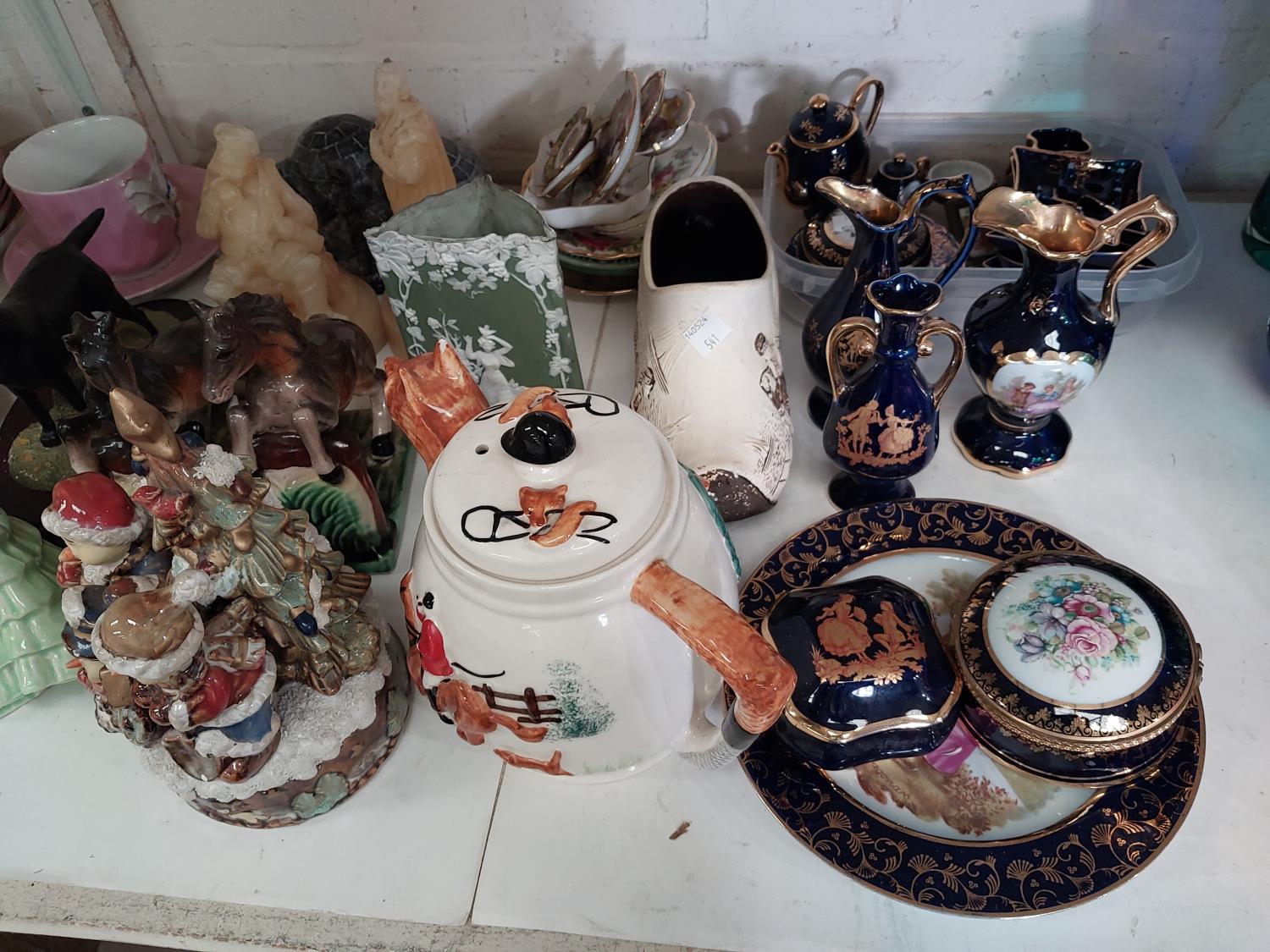 A collection of 19th century and later pottery including Royal Worcester plates, jugs, hunting - Image 3 of 3