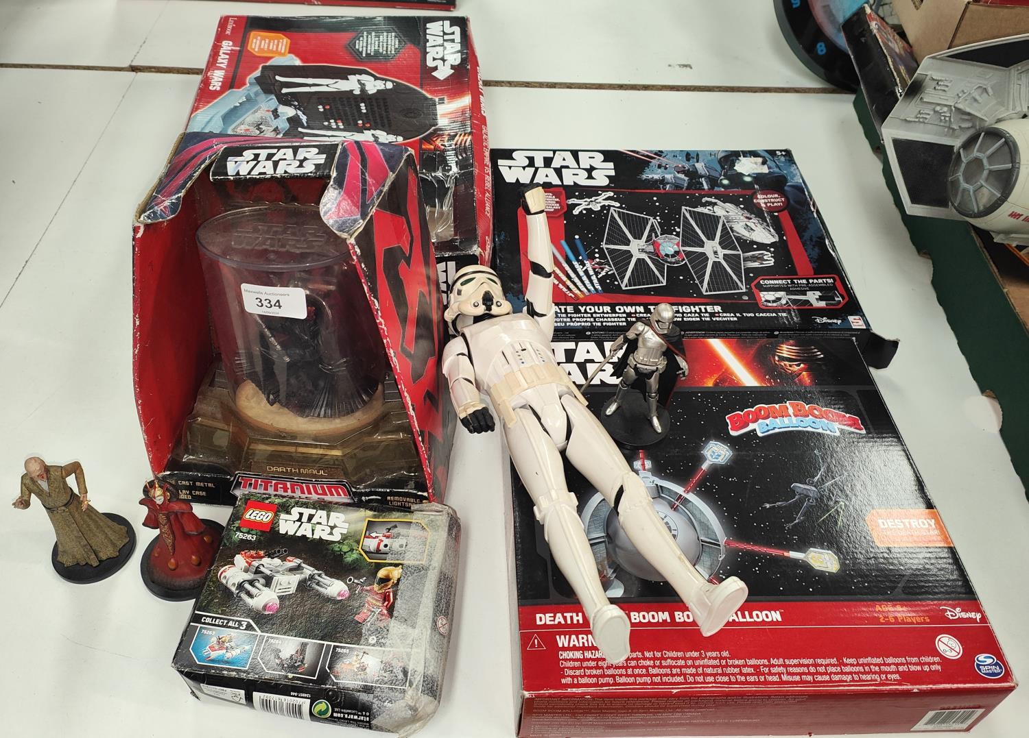 STAR WARS: A Titanium series die cast Darth Maul in original packaging (packaging a.f.), other boxed