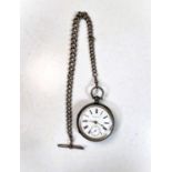 A 19th century open faced key wound pocket watch in hallmarked silver case by Marcus King,