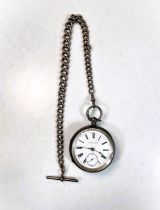 A 19th century open faced key wound pocket watch in hallmarked silver case by Marcus King,