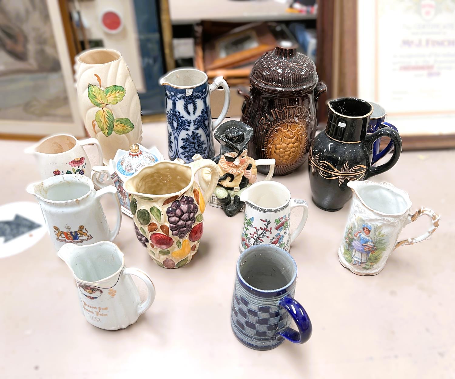 A ceramic Rumtoft and a selection of similar vases, ceramics etc