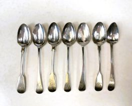 7 Georgian / Victorian teaspoons, various dates, 3oz.