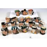 18 small Royal Doulton character jugs