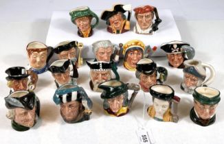 18 small Royal Doulton character jugs