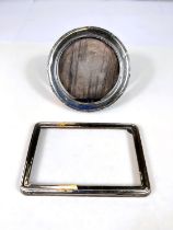 Two hallmarked silver photo frames, circle and square