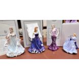 Four Royal Worcester ceramic figurines, 'With all my Heart' limited 8177/12500 with box and