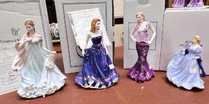 Four Royal Worcester ceramic figurines, 'With all my Heart' limited 8177/12500 with box and