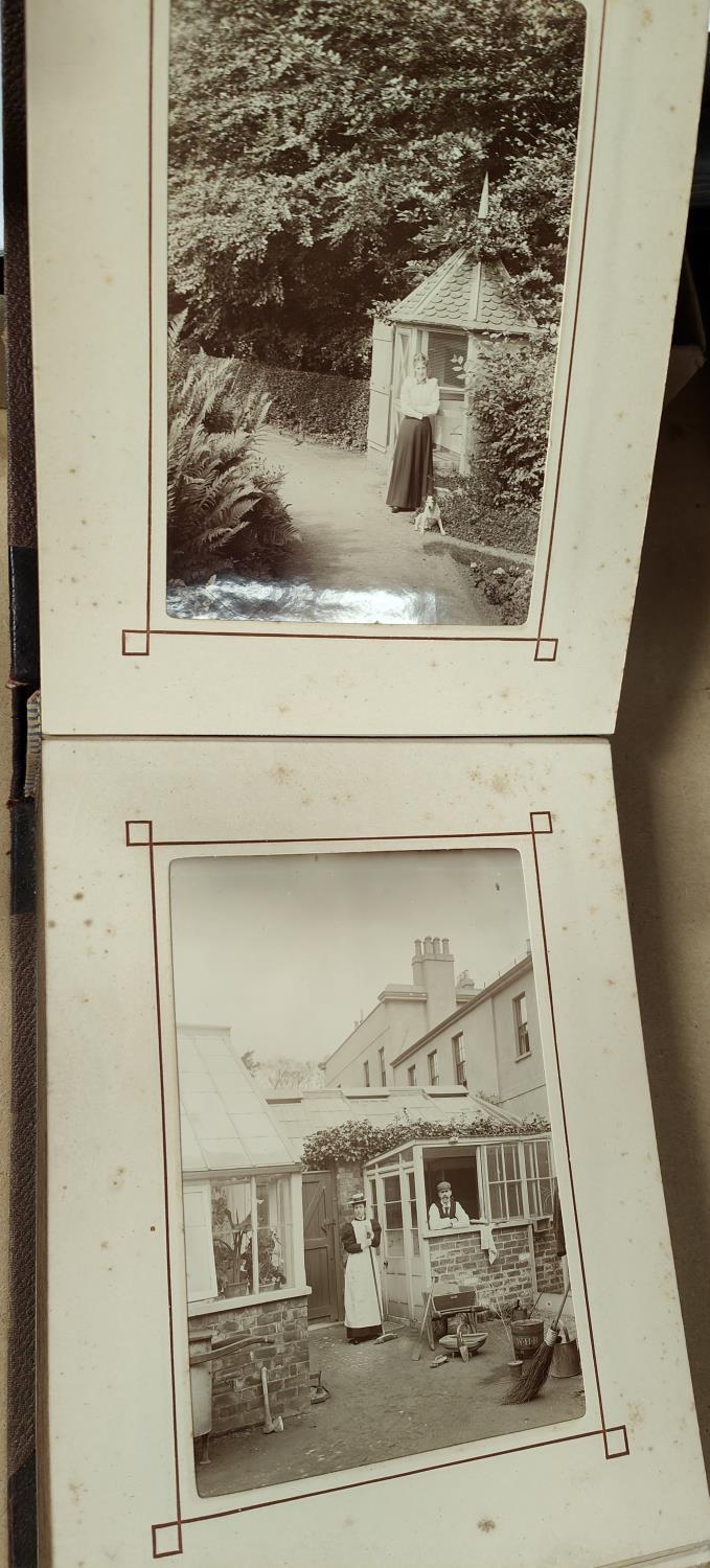 A MOST INTERESTING COUNTRY ESTATE photograph album to include images of skeletons, bicycle riders, a - Image 6 of 9