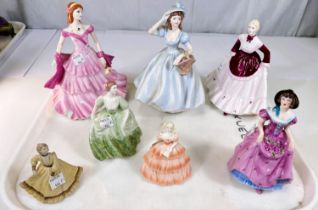 Coalport: Four full size figurines, '#Ladies of Fashion 'Christina', 'Carol', Sentiments 'Birthday