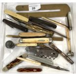 A collection of vintage penknives etc