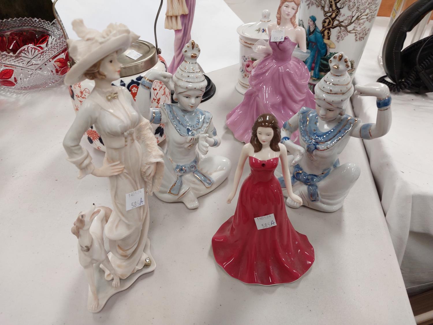 Two Royal Doulton figures "January" and "Victoria" (arm a.f); other figures and decorative pottery - Image 2 of 2