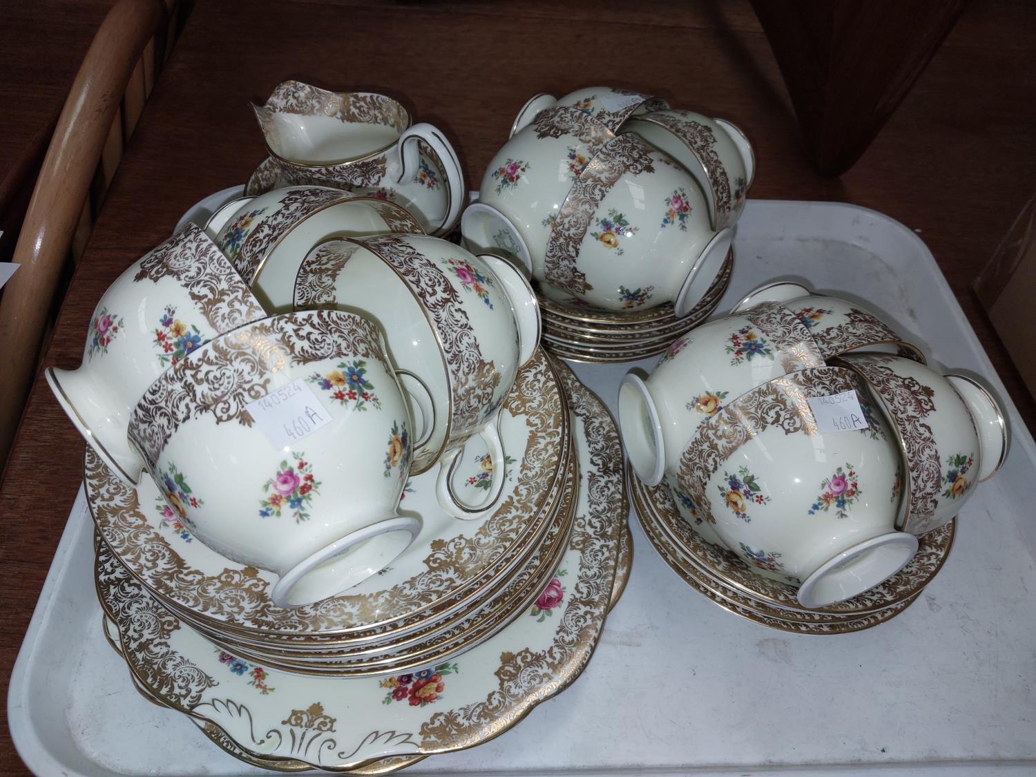 A Royal Worcester figure 'All Mine'; a Collingwood gilt and floral 12 setting part tea set; a - Image 3 of 3