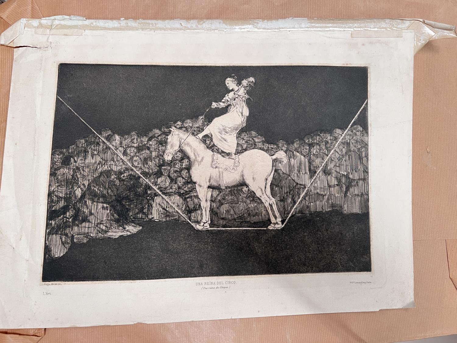 FRANCISCO GOYA Y LUCIENTES etching llna Reina del circo published by LIENARD, PARIS 245x350mm ( - Image 2 of 7