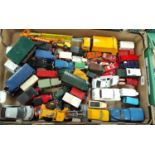 A collection of loose Corgi,Dinky, Matchbox and other vehicles, some advertising