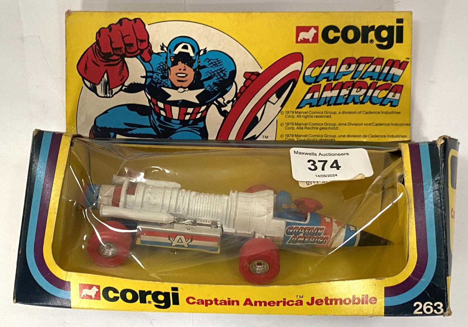 Corgi Marvel Captain America Jetmobile 263 boxed (box worn) - Image 4 of 4