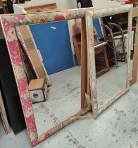 Two modern rectangular wall mirrors in floral frames