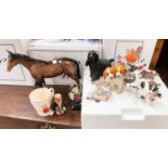 A Beswick bay horse; a small Royal Doulton figure, Wade etc