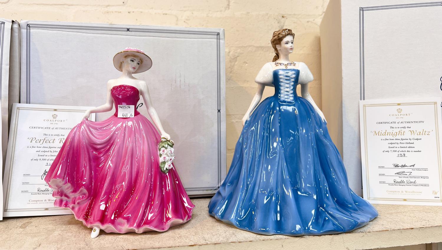 Coalport: Four limited edition boxed figurines 'Summer Rose' 341/7500, 'Perfect Rose' 3320/9500 and - Image 3 of 3