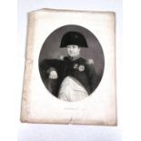 NAPOLEON a 19th century portrait engraving, oval, 23x19cm another 4 other prints