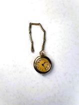 Early 20th century ladies wristwatch stamped 14k on expanding yellow metal strap, stamped 14k, (