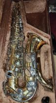 A Yamaha Yas23 Alto Saxophone in box gilt with Mother of Pearl effect buttons