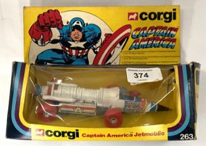Corgi Marvel Captain America Jetmobile 263 boxed (box worn)