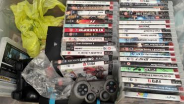 Two Playstation 3 consoles and a collection of various games