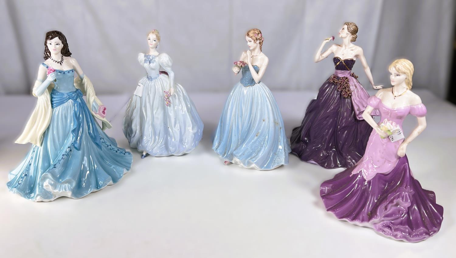 Coalport: Five ceramic figures, 'Lois Figurine of the year 2010', 'Lilly Figurine of the year', '