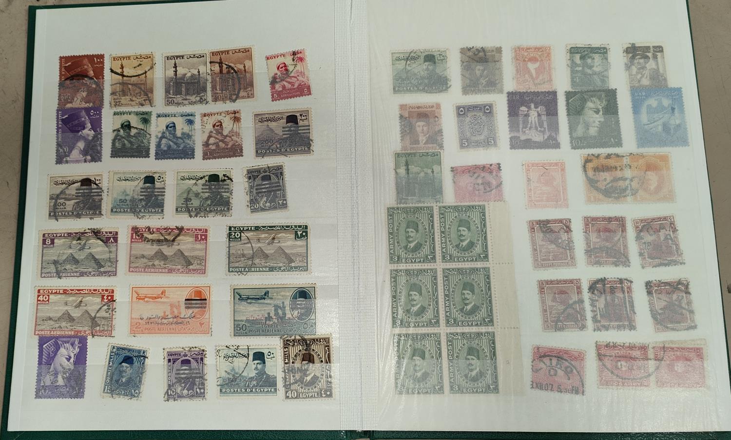 A book of Egyptian stamps.