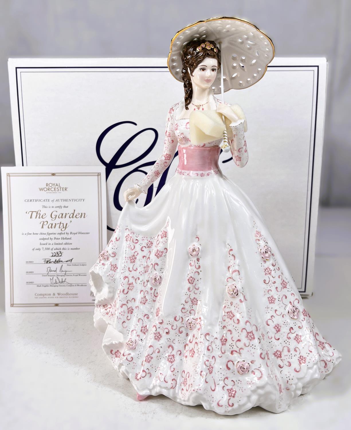 Royal Worcester limited edition Peter Holland sculpted figurine, 'The Garden Party' 2233/7500 with