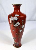 Hayashi Chuzo, a Japanese silver wire cloisonné vase, signature to base, height 25cm