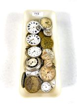 A large collection of pocket watch movements etc