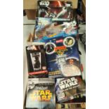 STAR WARS: a collection of boxed star ship fighters, Hot wheels diecast, AMT Naboo ship and other