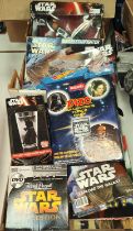 STAR WARS: a collection of boxed star ship fighters, Hot wheels diecast, AMT Naboo ship and other