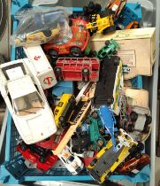 A collection of vintage diecast vehicles Dinky fire engines etc