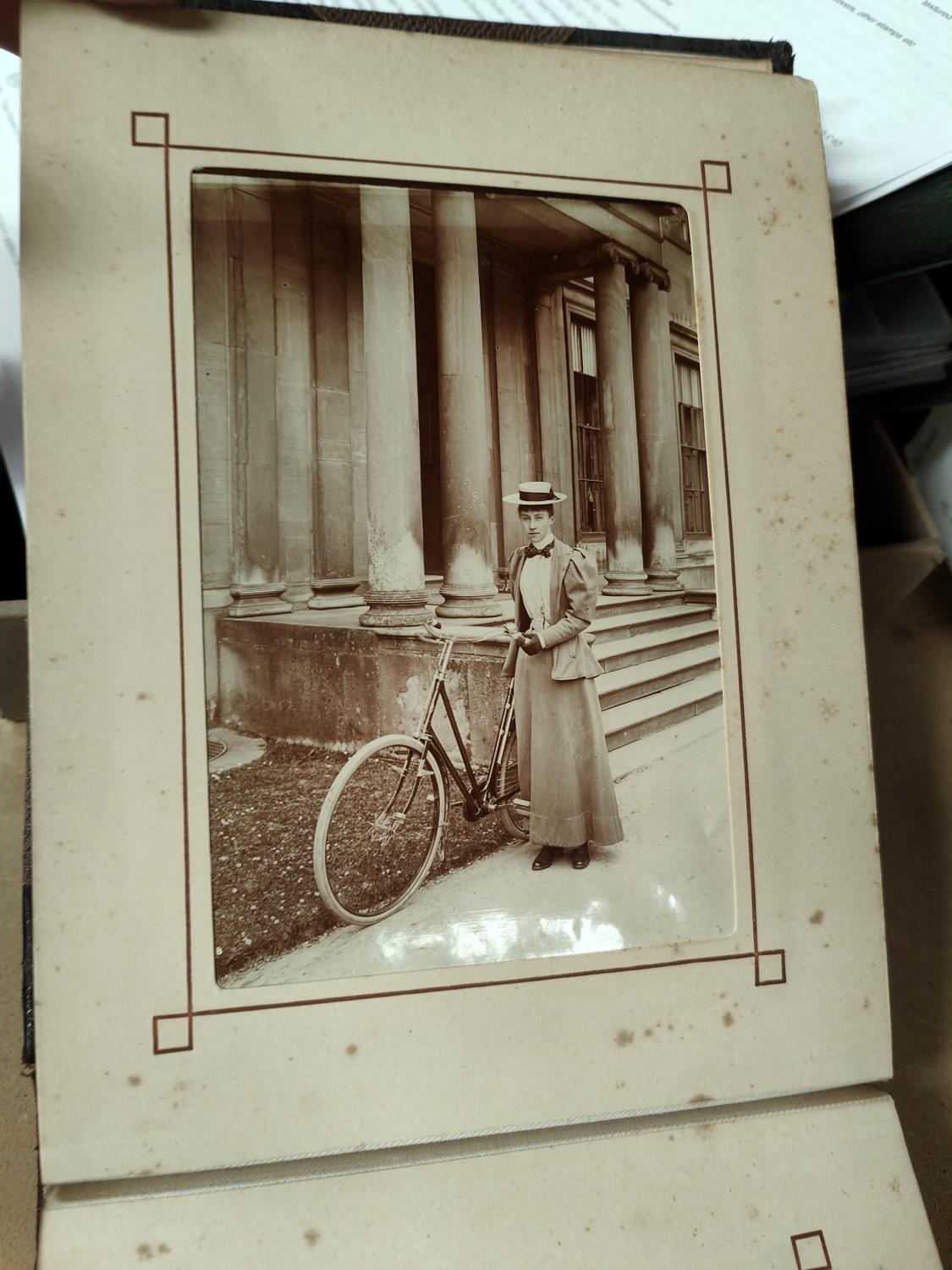 A MOST INTERESTING COUNTRY ESTATE photograph album to include images of skeletons, bicycle riders, a - Image 9 of 9