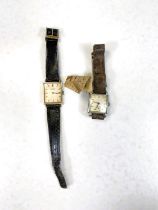 An Art Deco Roamer gents rectangular cased wristwatch and another similar