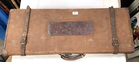 Scottish Interest: A good quality early 20th century canvas and leather rectangular rifle carry