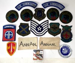 A collection of modern cloth and other US Army and Airforce badges