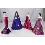 Royal Worcester: four limited edition ceramic figures 'Be Mine' 1760/7500, 'Ruby' 1445/7500, '