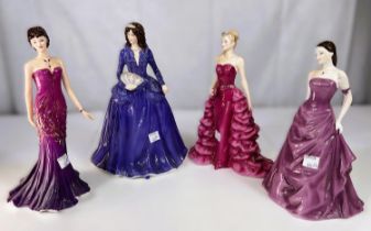 Royal Worcester: four limited edition ceramic figures 'Be Mine' 1760/7500, 'Ruby' 1445/7500, '