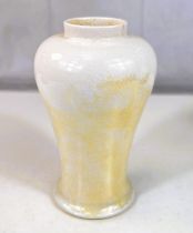 A Ruskin baluster shaped vase, stamped to base, 1913, ht. 16.5cm (crazing, minor chips)