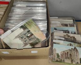 A collection of hundreds of early 20th century and onwards postcards, churches, seaside etc