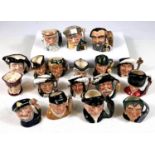 18 small Royal Doulton character jugs