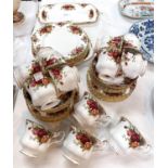 A Royal Albert Old Country Roses 12 setting tea service with 12 cups, 12saucers, 12 small side